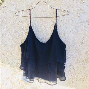 LAYERED NAVY BLUE TANK